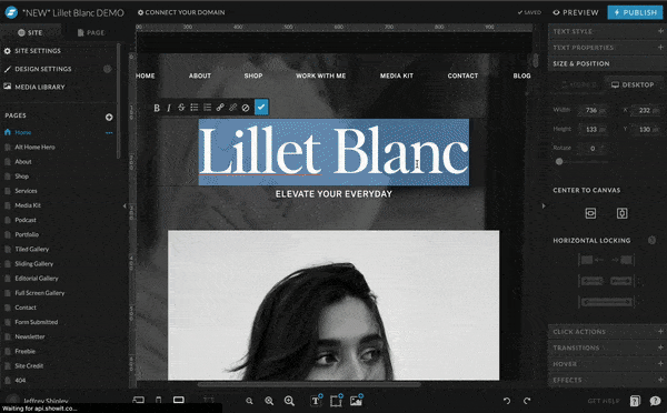 Customize a Tonic Site Shop website template